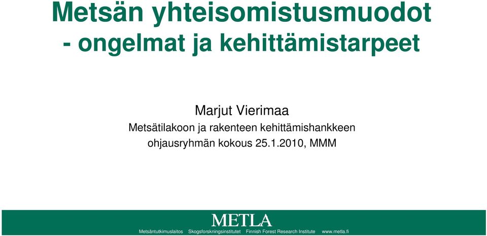 ohjausryhmän kokous 25.1.
