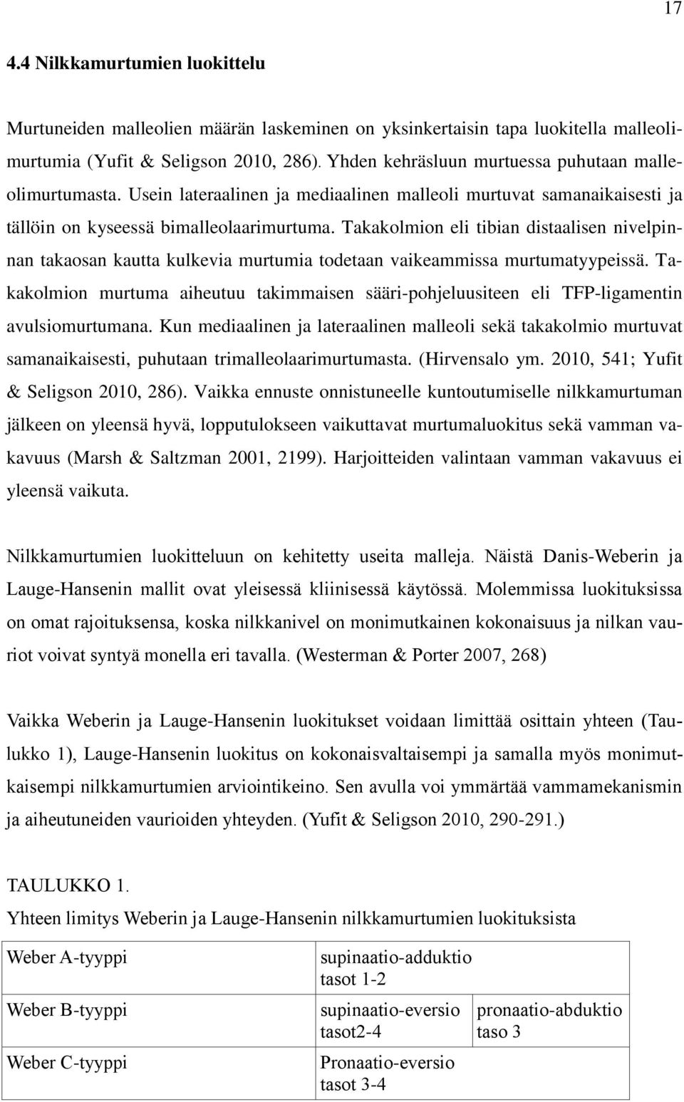 Takakolmion eli tibian distaalisen nivelpinnan takaosan kautta kulkevia murtumia todetaan vaikeammissa murtumatyypeissä.