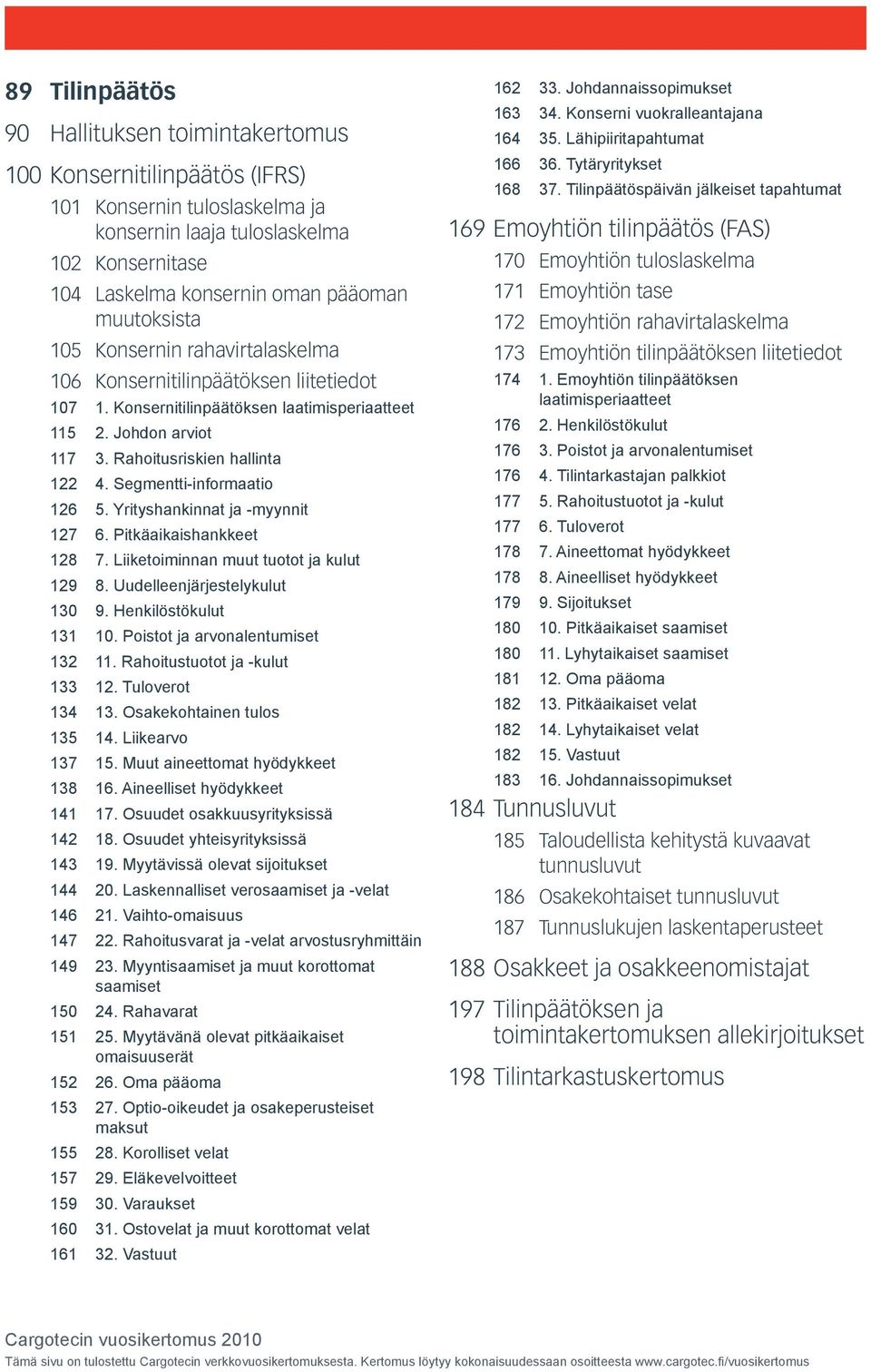 Segmentti-informaatio 126 5. Yrityshankinnat ja -myynnit 127 6. Pitkäaikaishankkeet 128 7. Liiketoiminnan muut tuotot ja kulut 129 8. Uudelleenjärjestelykulut 130 9. Henkilöstökulut 131 10.