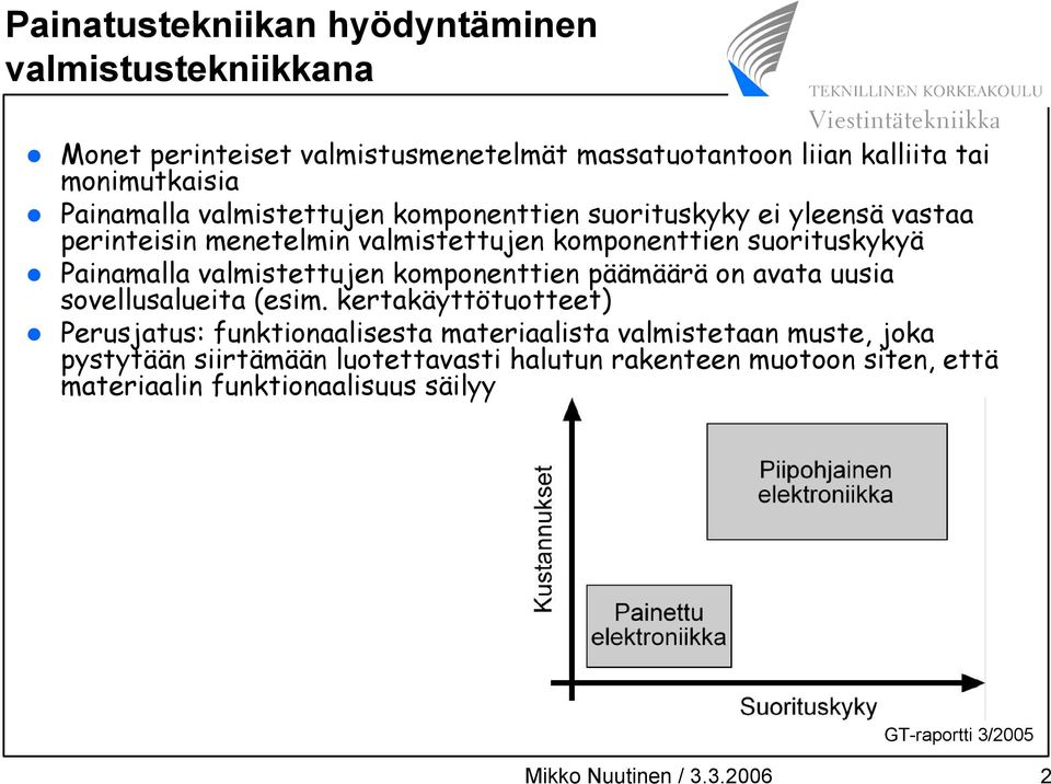 komponenttien päämäärä on avata uusia sovellusalueita (esim.