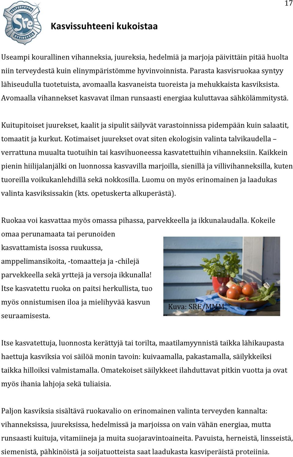 Kuitupitoiset juurekset, kaalit ja sipulit säilyvät varastoinnissa pidempään kuin salaatit, tomaatit ja kurkut.