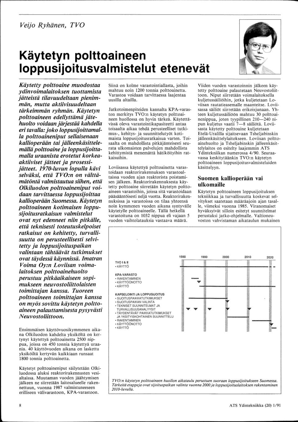 Kiiytetyn polttoaineen edellyttiimii jiitehuolto voidaan jiirjestiiii kahdella eri tavalla: joko loppusijoittamalla polttoaineniput sellaisenaan kallioperiiiin tai jiilleenkiisittelemiillii