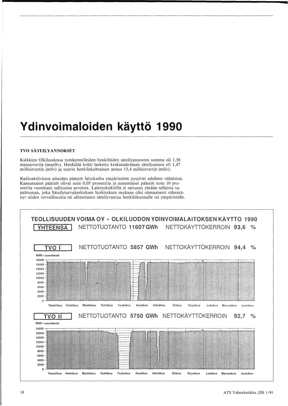 Radioaktiivisten aineiden paastbt laitokselta ymparistbon pysyivat edelleen vahaisina.