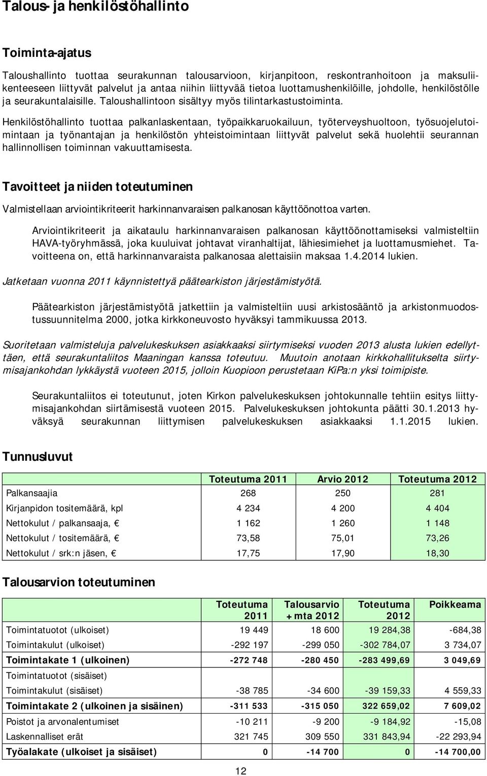 Henkilöstöhallinto tuottaa palkanlaskentaan, työpaikkaruokailuun, työterveyshuoltoon, työsuojelutoimintaan ja työnantajan ja henkilöstön yhteistoimintaan liittyvät palvelut sekä huolehtii seurannan