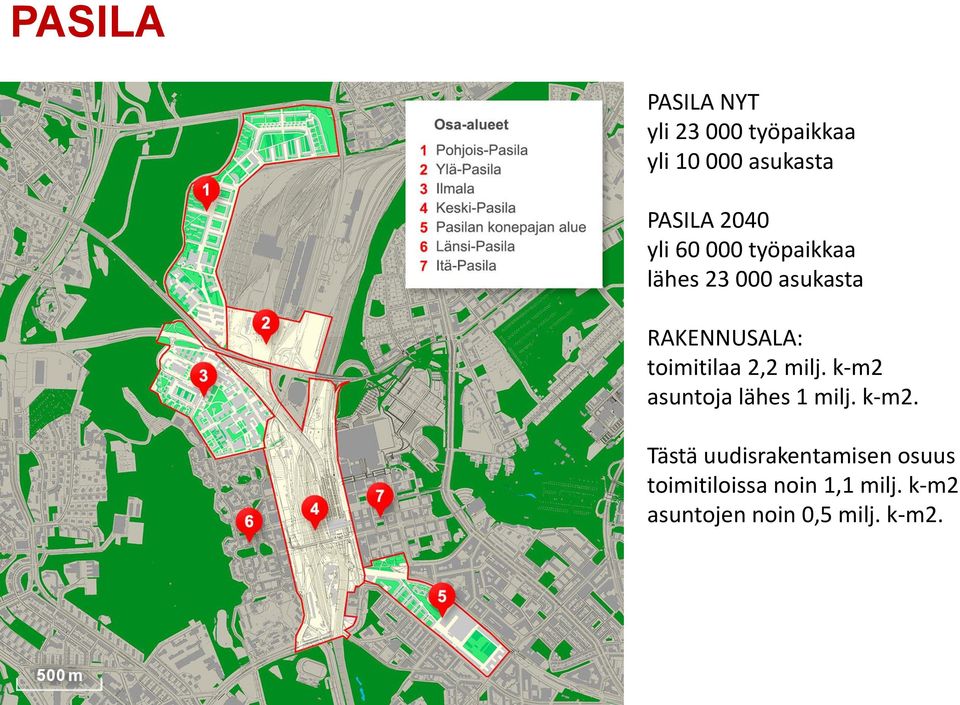 k-m2 asuntoja lähes 1 milj. k-m2.