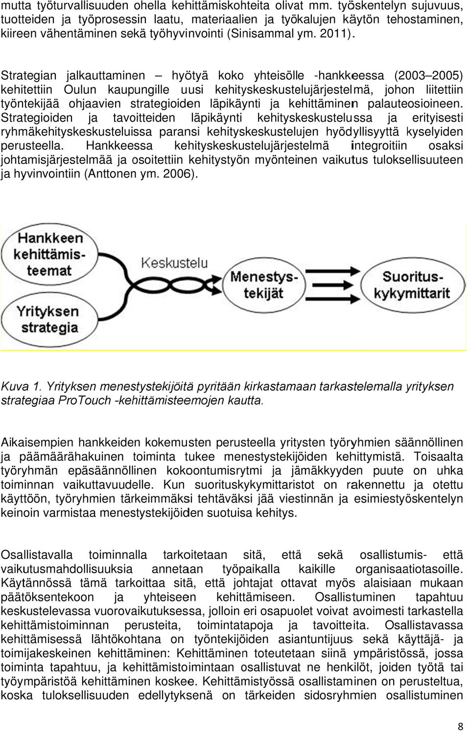 . Strategian jalkauttaminen hyötyä kokoo yhteisölle -hankkeessa (2003 2005) kehitettiin Oulun kaupungille uusi kehityskeskustelujärjestelmä, johon liitettiin työntekijää ohjaavien strategioide en