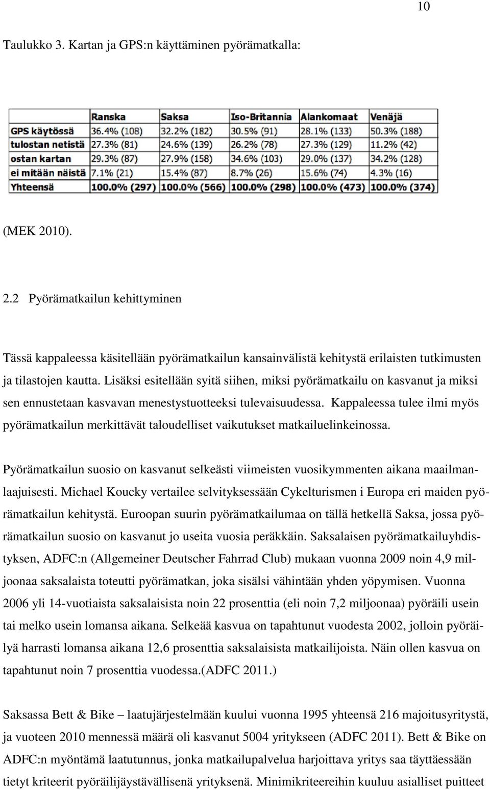 Lisäksi esitellään syitä siihen, miksi pyörämatkailu on kasvanut ja miksi sen ennustetaan kasvavan menestystuotteeksi tulevaisuudessa.