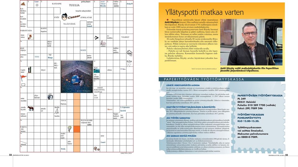 Etsiessään tietoja työttömyysturvasta Antti Röysky huomasi liiton nettisivuilla kilpailun ja päätti osallistua, kuten aina silloin tällöin tekee.