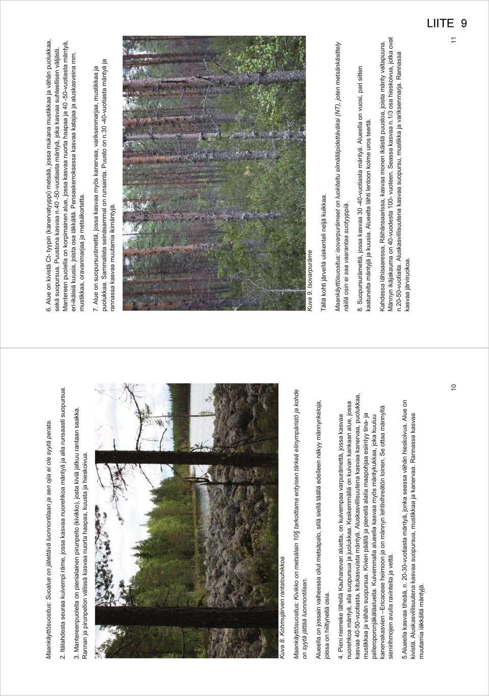 Kohmujärven rantalouhikkoa Maankäyttösuositus: Kivikko on metsälain 10 tarkoittama erityisen tärkeä elinympäristö ja kohde on syytä jättää luonnontilaan.