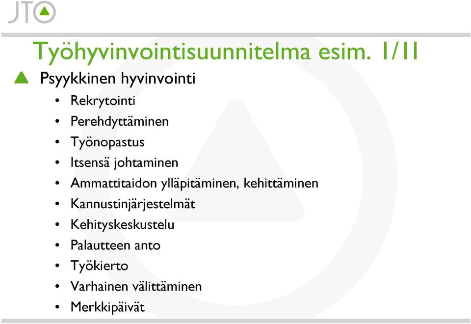 Työnopastus Itsensä johtaminen Ammattitaidon ylläpitäminen,