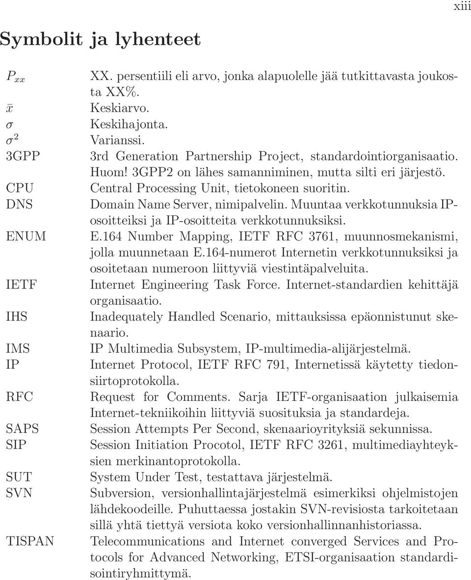 Domain Name Server, nimipalvelin. Muuntaa verkkotunnuksia IPosoitteiksi ja IP-osoitteita verkkotunnuksiksi. E.164 Number Mapping, IETF RFC 3761, muunnosmekanismi, jolla muunnetaan E.