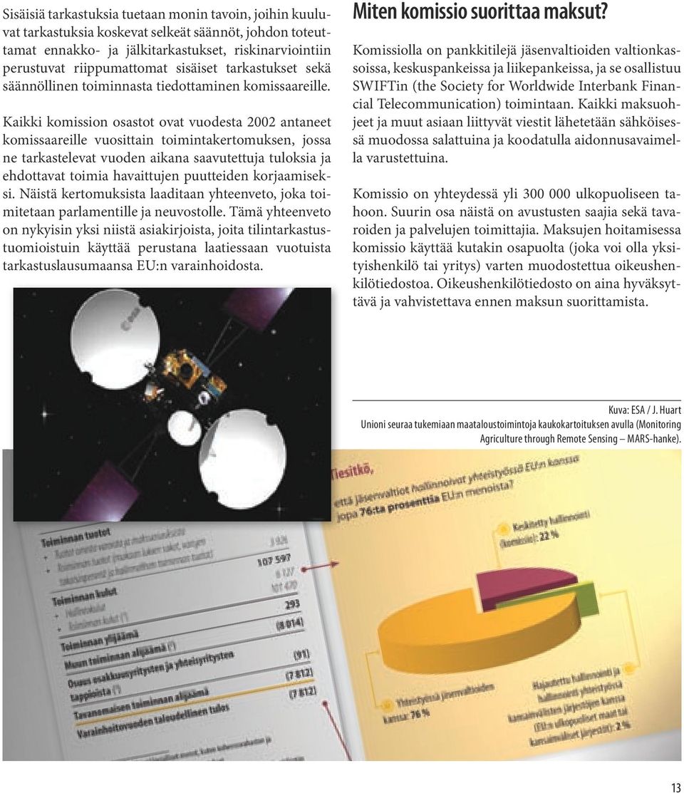 Kaikki komission osastot ovat vuodesta 2002 antaneet komissaareille vuosittain toimintakertomuksen, jossa ne tarkastelevat vuoden aikana saavutettuja tuloksia ja ehdottavat toimia havaittujen