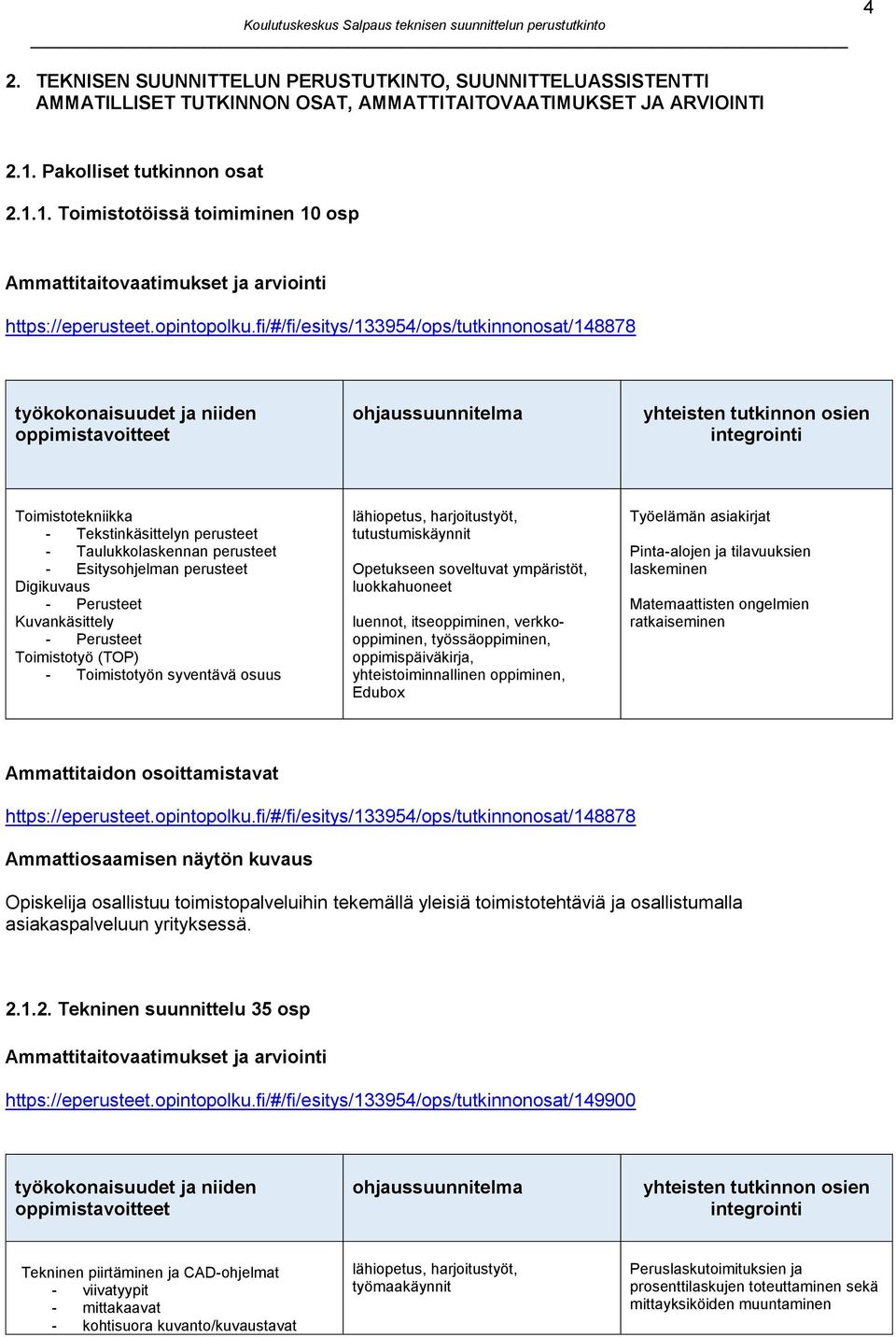 fi/#/fi/esitys/133954/ops/tutkinnonosat/148878 työkokonaisuudet ja niiden oppimistavoitteet ohjaussuunnitelma yhteisten tutkinnon osien integrointi Toimistotekniikka - Tekstinkäsittelyn perusteet -