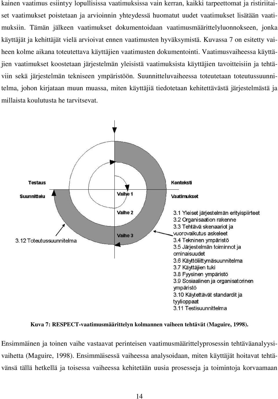 Kuvassa 7 on esitetty vaiheen kolme aikana toteutettava käyttäjien vaatimusten dokumentointi.