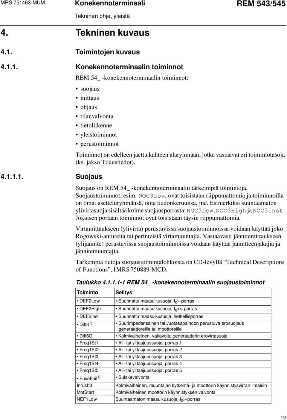 eri toimintotasoja ks. jakso Tilaustiedot).... Suojaus Suojaus on REM _ -konekennoterminaalin tärkeimpiä toimintoja. Suojaustoiminnot, esim.