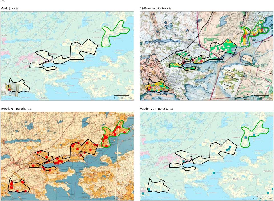 km 1950-luvun peruskartta Vuoden