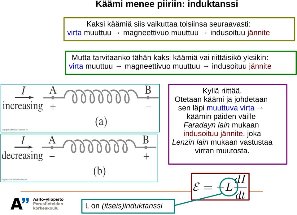 magneettivuo muuttuu indusoituu jännite Kyllä riittää.