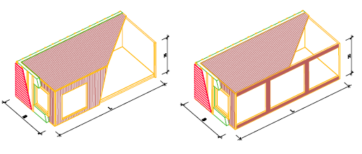 Tilaelementit Vakio (CLT-moduuli, rankamoduuli, hybridimoduuli) Tilaelementin