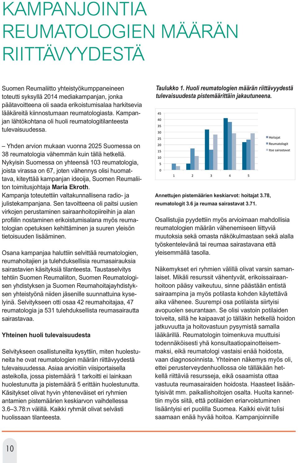 Yhden arvion mukaan vuonna 2025 Suomessa on 38 reumatologia vähemmän kuin tällä hetkellä.