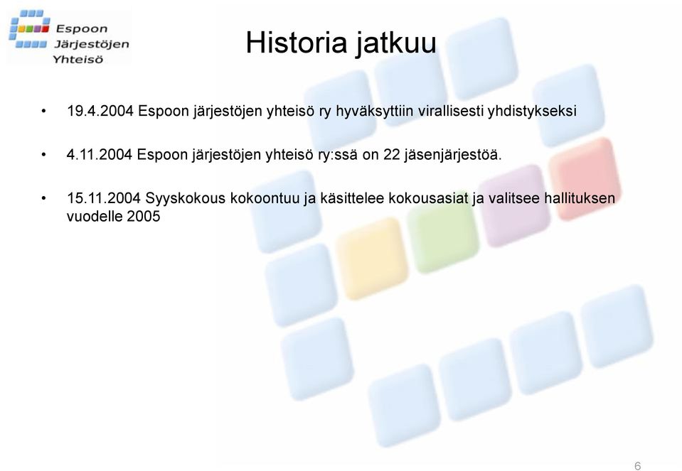 yhdistykseksi 4.11.