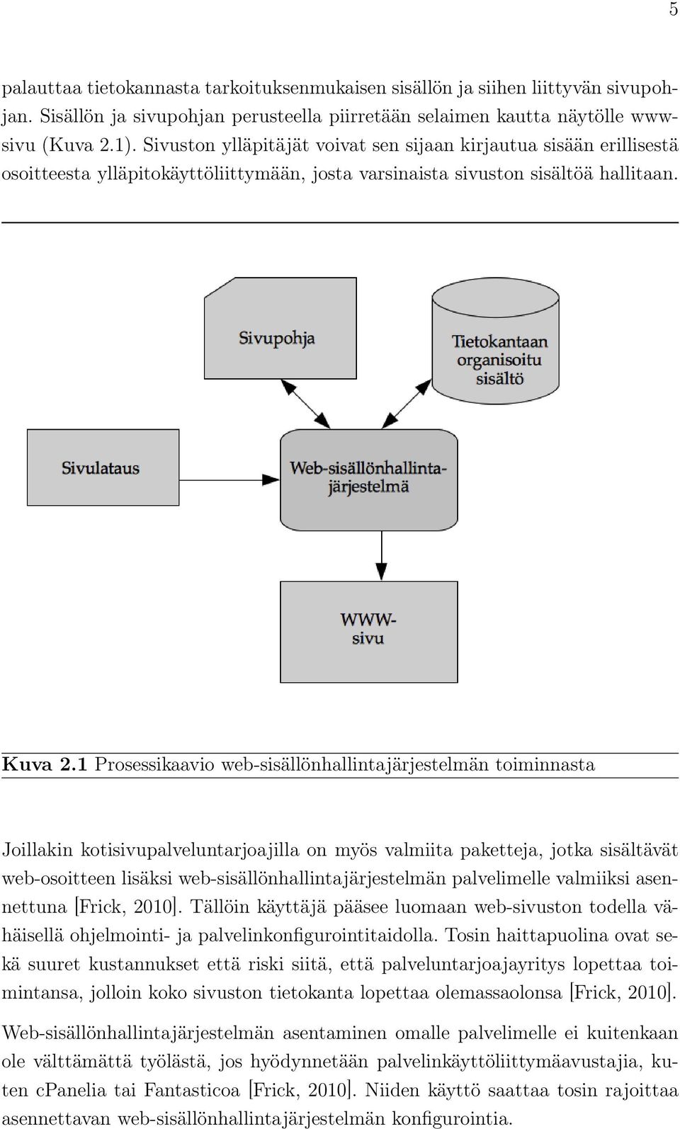 1 Prosessikaavio web-sisällönhallintajärjestelmän toiminnasta Joillakin kotisivupalveluntarjoajilla on myös valmiita paketteja, jotka sisältävät web-osoitteen lisäksi web-sisällönhallintajärjestelmän