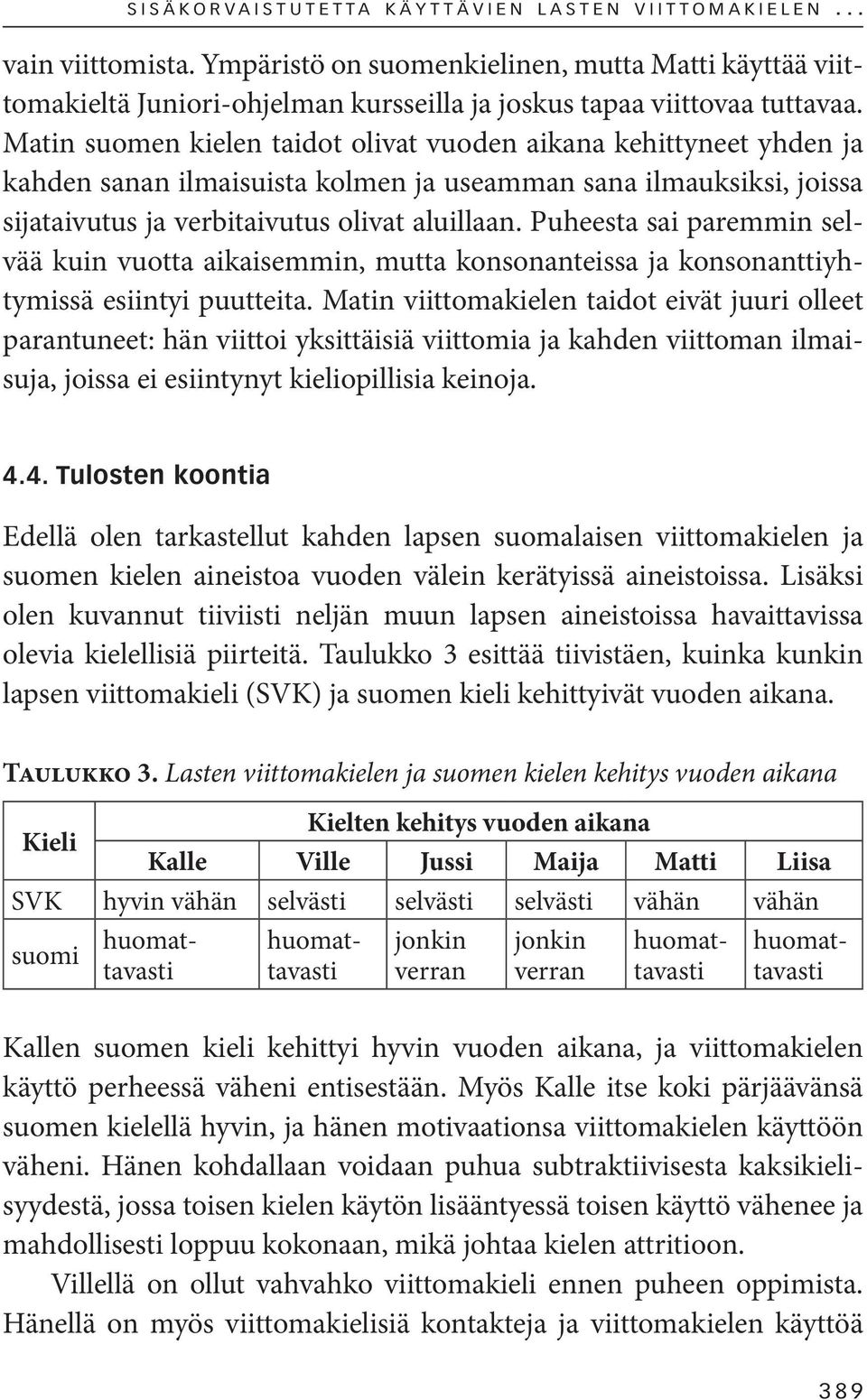 Puheesta sai paremmin selvää kuin vuotta aikaisemmin, mutta konsonanteissa ja konsonanttiyhtymissä esiintyi puutteita.