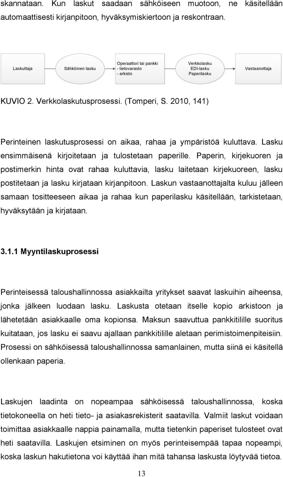 2010, 141) Perinteinen laskutusprosessi on aikaa, rahaa ja ympäristöä kuluttava. Lasku ensimmäisenä kirjoitetaan ja tulostetaan paperille.