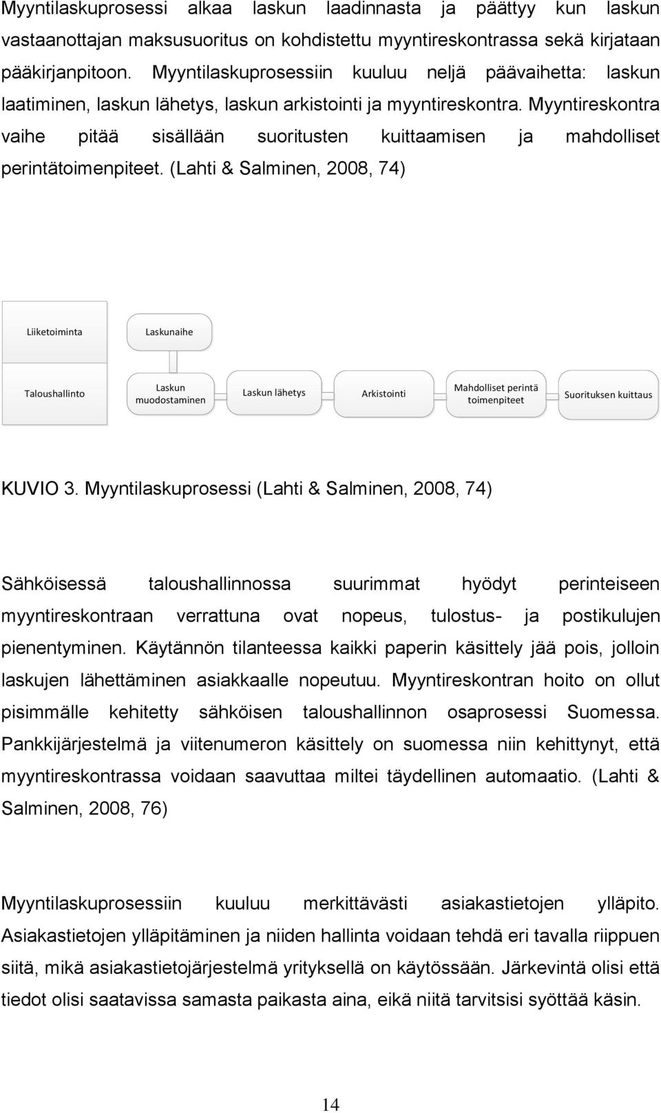 Myyntireskontra vaihe pitää sisällään suoritusten kuittaamisen ja mahdolliset perintätoimenpiteet.