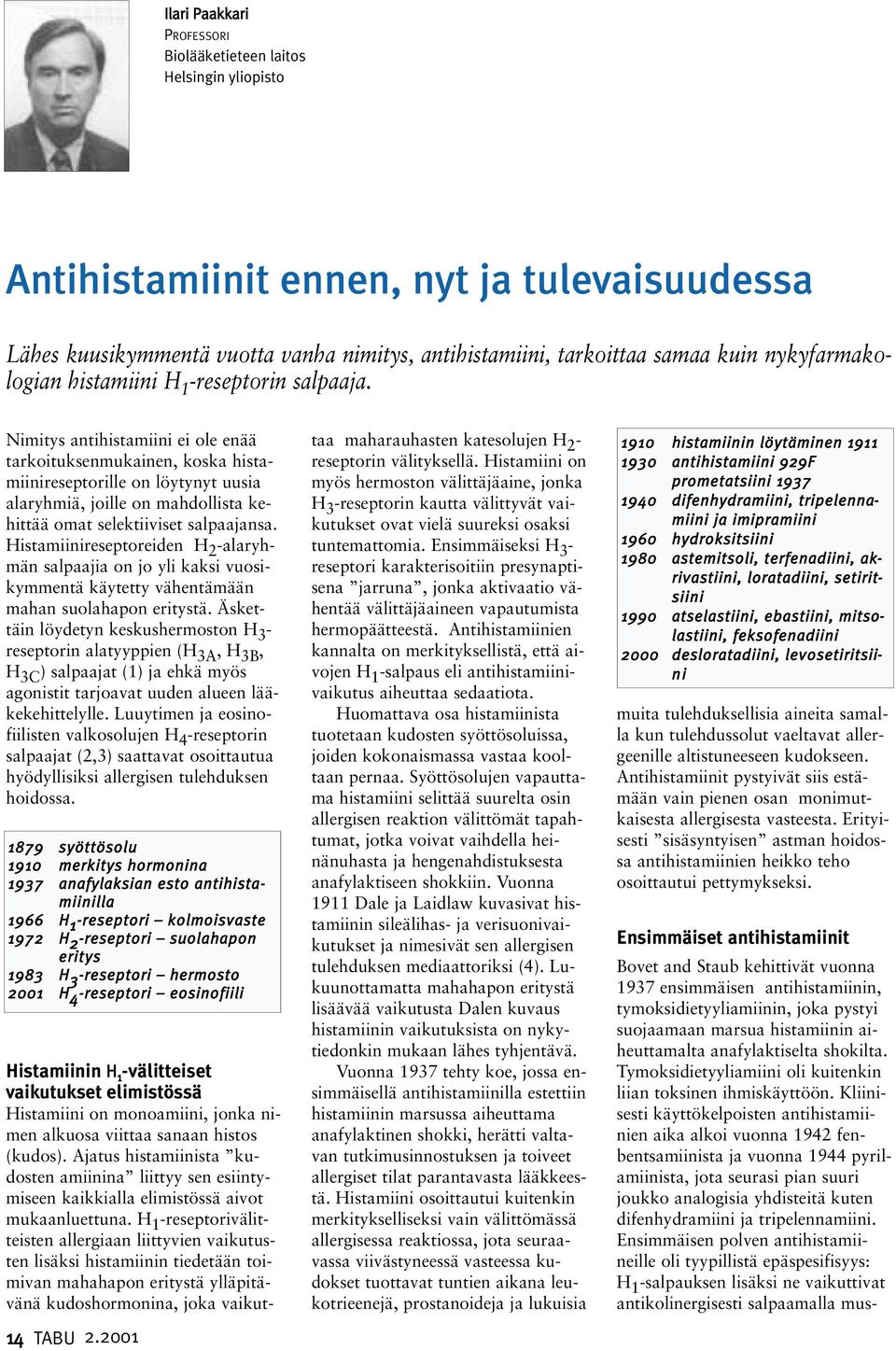 Nimitys antihistamiini ei ole enää tarkoituksenmukainen, koska histamiinireseptorille on löytynyt uusia alaryhmiä, joille on mahdollista kehittää omat selektiiviset salpaajansa.