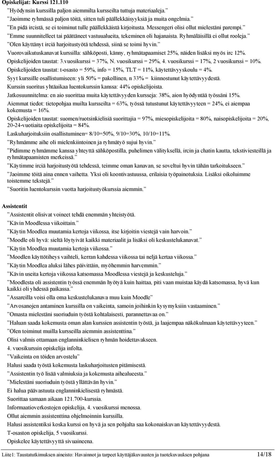 Ryhmäläisillä ei ollut rooleja. Olen käyttänyt irciä harjoitustyötä tehdessä, siinä se toimi hyvin. Vuorovaikutuskanavat kurssilla: sähköposti, känny, ryhmätapaamiset 25%, näiden lisäksi myös irc 12%.