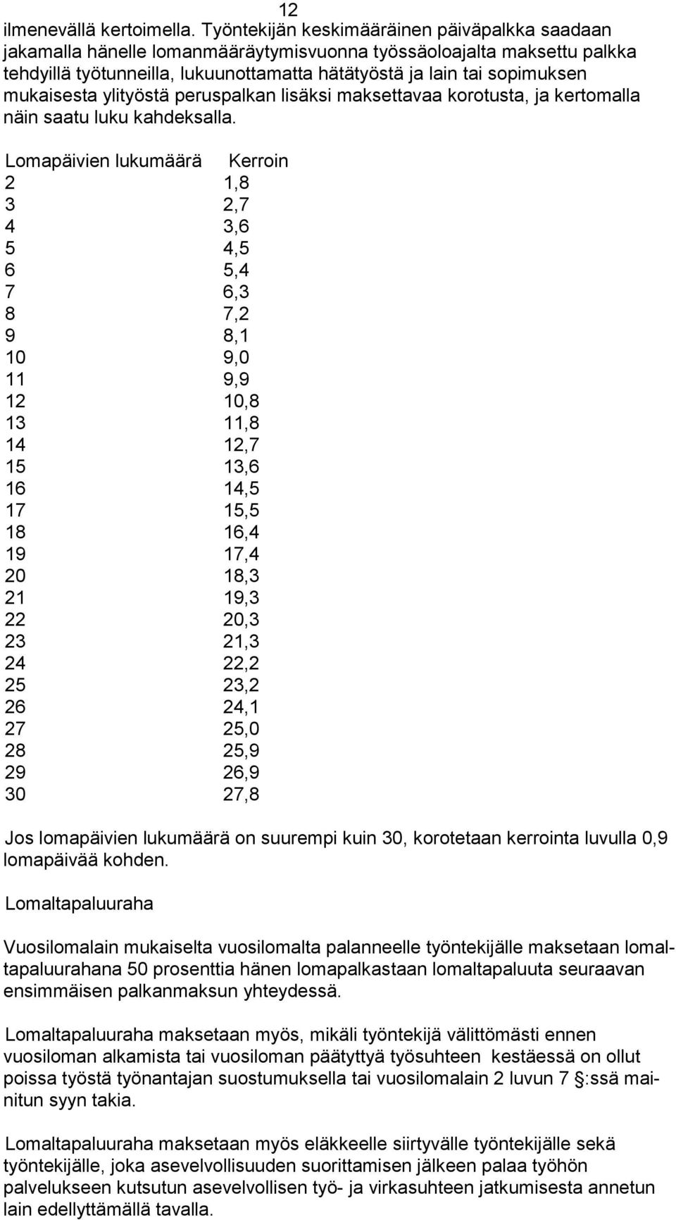 mukaisesta ylityöstä peruspalkan lisäksi maksettavaa korotusta, ja kertomalla näin saatu luku kahdeksalla.