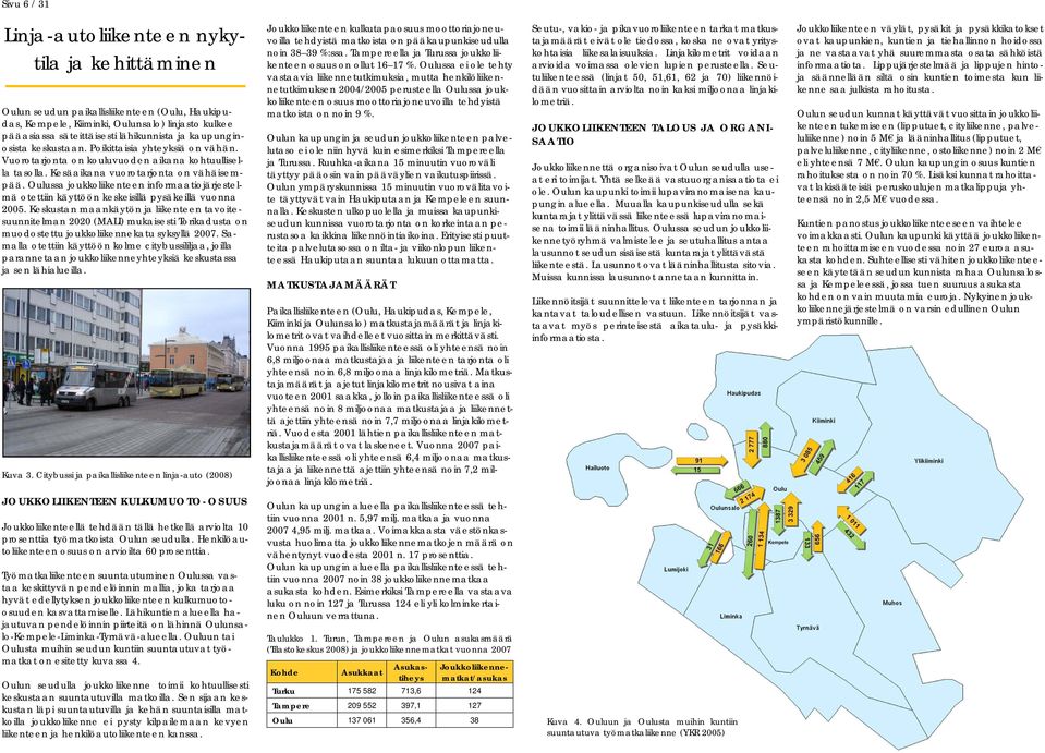 Oulussa joukkoliikenteen informaatiojärjestelmä otettiin käyttöön keskeisillä pysäkeillä vuonna 2005.