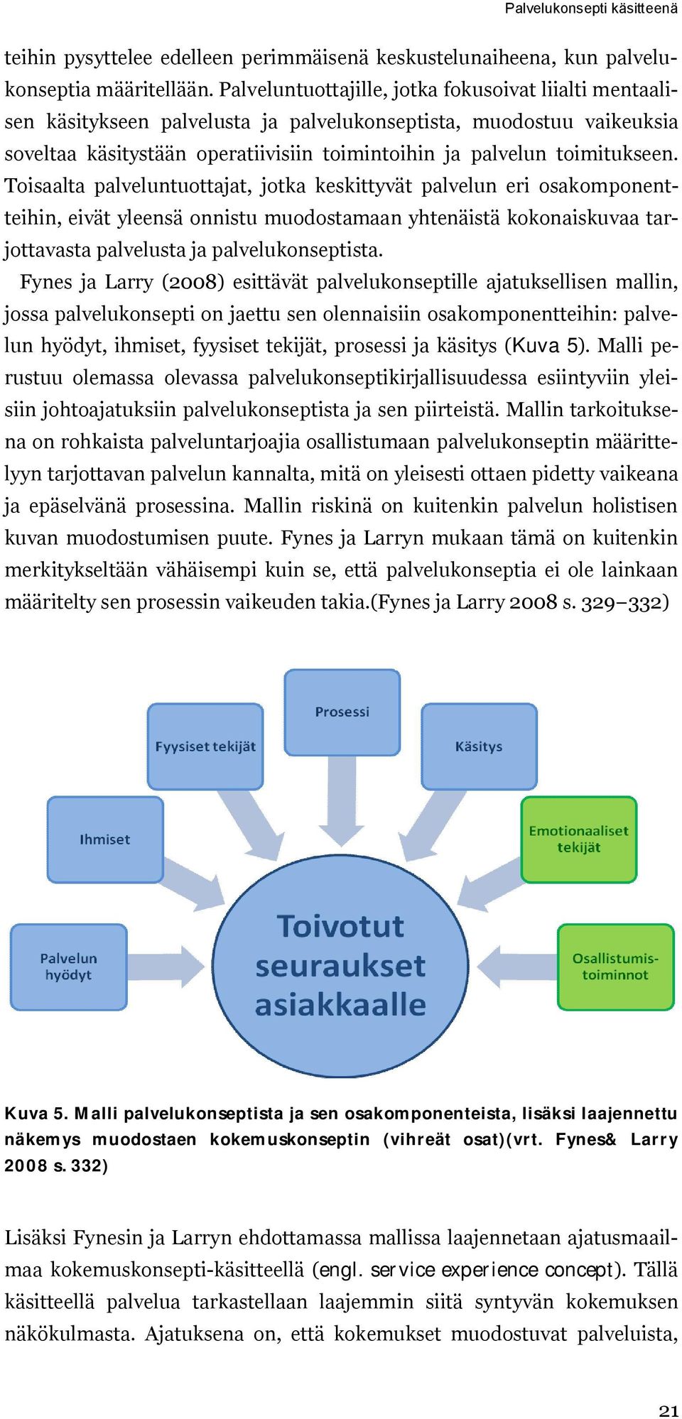 Toisaalta palveluntuottajat, jotka keskittyvät palvelun eri osakomponentteihin, eivät yleensä onnistu muodostamaan yhtenäistä kokonaiskuvaa tarjottavasta palvelusta ja palvelukonseptista.