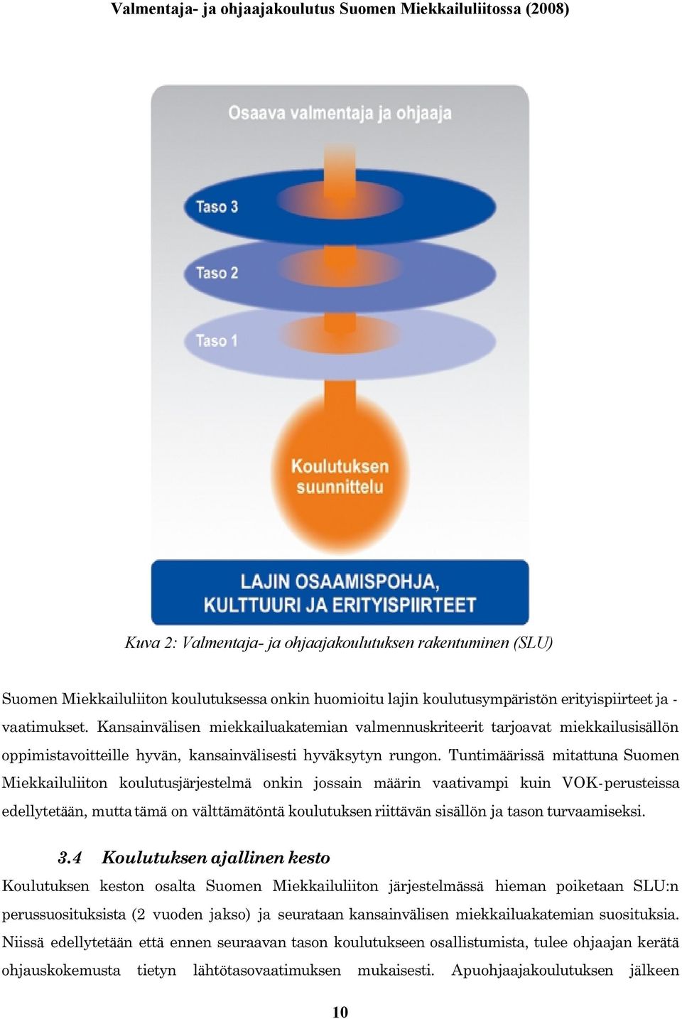 Tuntim ääriss ä mitattuna Suomen Miekkailuliiton koulutusj ärjestelm ä onkin jossain mää rin vaativampi kuin VOK perusteissa edellytetää n, mutta täm ä on välttämätönt ä koulutuksen riittä vän