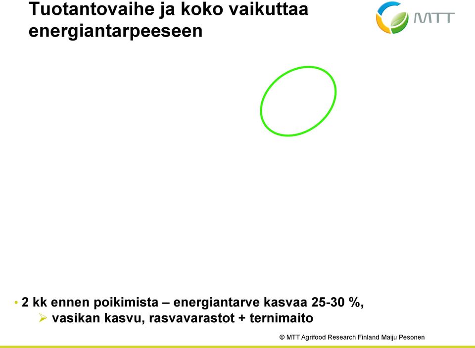 poikimista energiantarve kasvaa