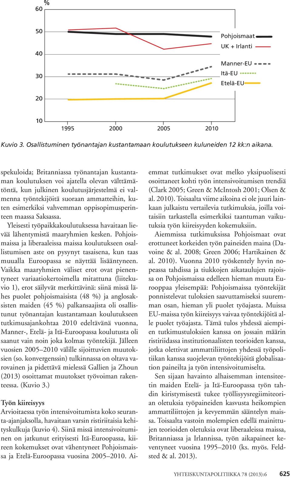 vahvemman oppisopimusperinteen maassa Saksassa. Yleisesti työpaikkakoulutuksessa havaitaan lievää lähentymistä maaryhmien kesken.