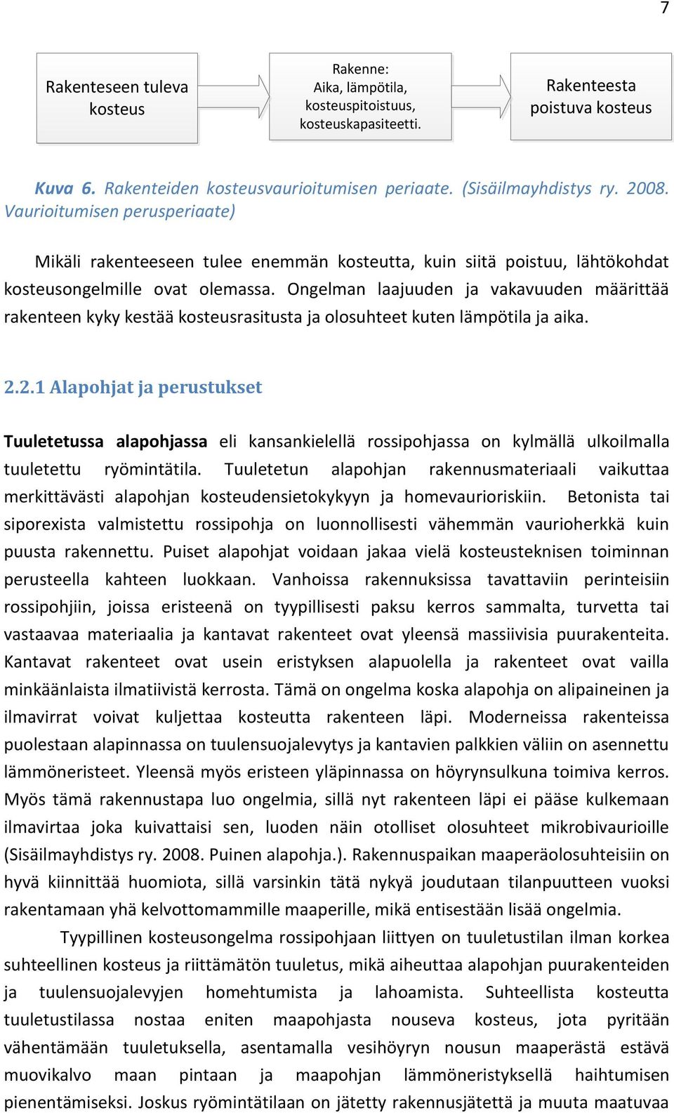 Ongelman laajuuden ja vakavuuden määrittää rakenteen kyky kestää kosteusrasitusta ja olosuhteet kuten lämpötila ja aika. 2.