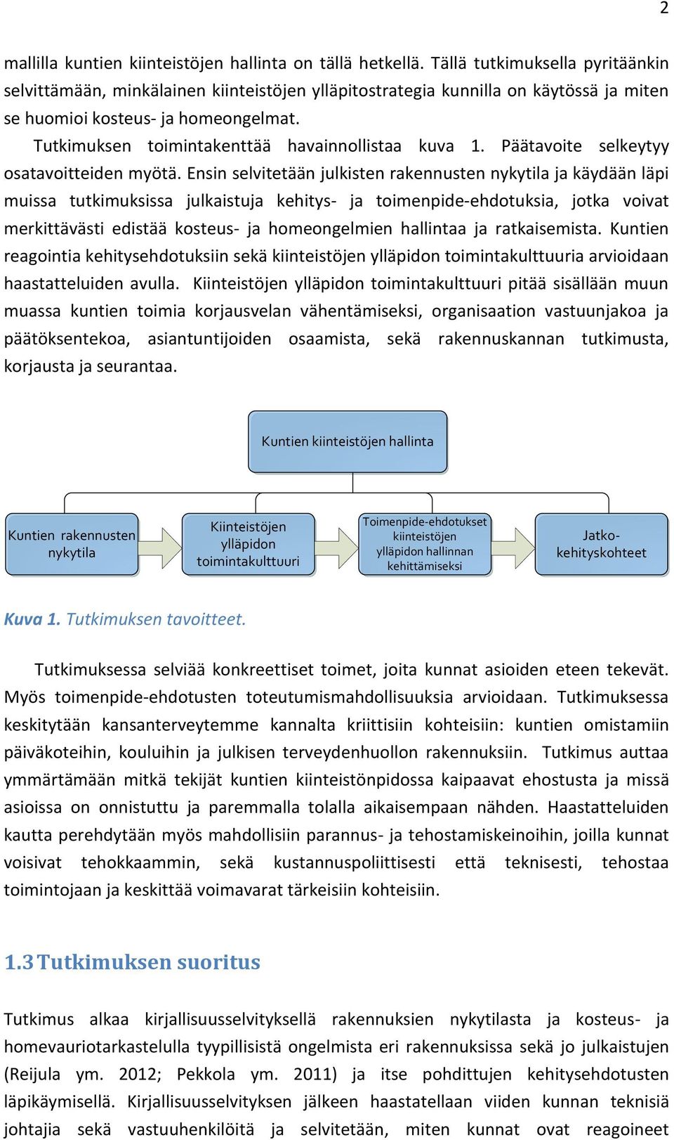 Tutkimuksen toimintakenttää havainnollistaa kuva 1. Päätavoite selkeytyy osatavoitteiden myötä.