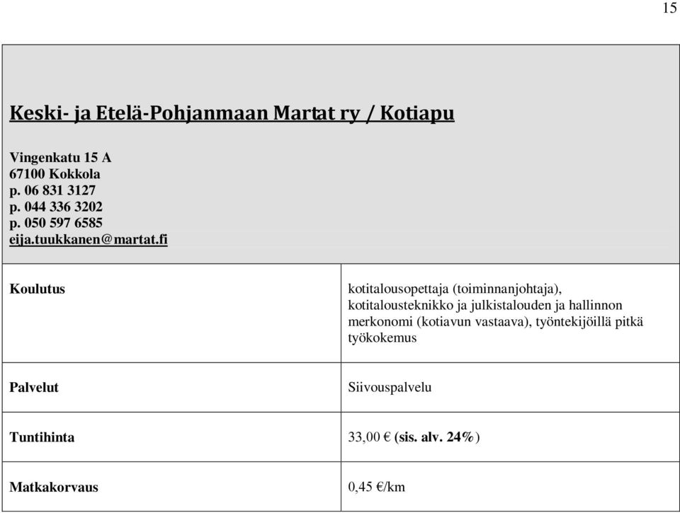 fi kotitalousopettaja (toiminnanjohtaja), kotitalousteknikko ja julkistalouden ja