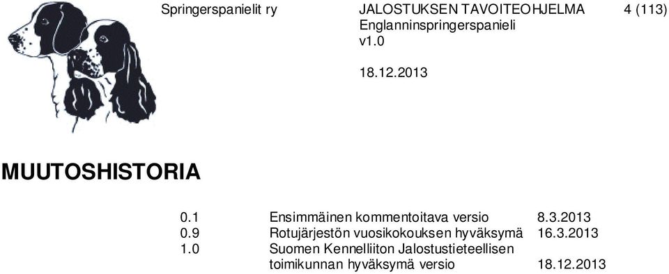 2013 0.9 Rotujärjestön vuosikokouksen hyväksymä 16.3.2013 1.