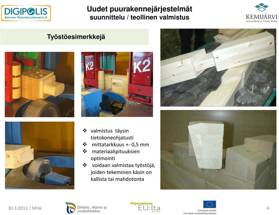 materiaalipituuksien optimointi voidaan valmistaa