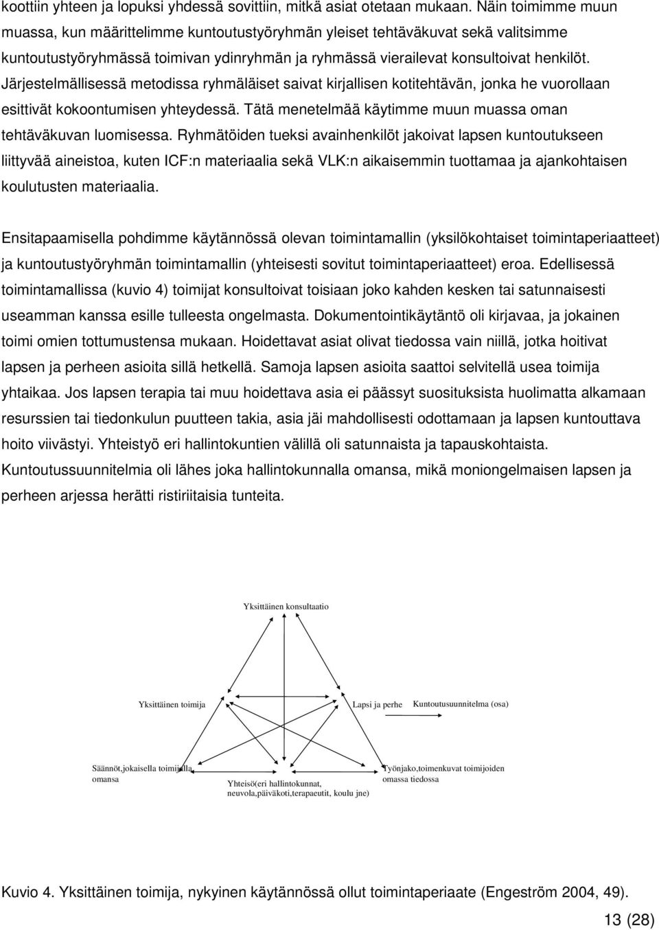 Järjestelmällisessä metodissa ryhmäläiset saivat kirjallisen kotitehtävän, jonka he vuorollaan esittivät kokoontumisen yhteydessä. Tätä menetelmää käytimme muun muassa oman tehtäväkuvan luomisessa.