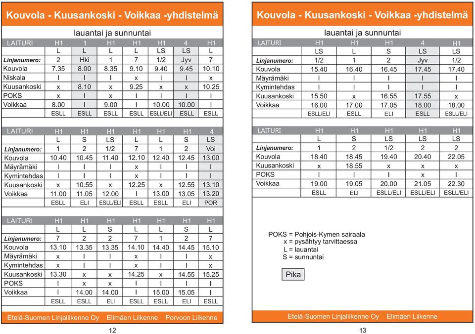 0.00 /E H.0. H.0 3.00 H S.. 3.0 E S Voi 3.00 3.0 3.0 POR ATUR H H H H H injanumero: 8.0 S 8. 8. 9.0 E S / 9.0 0.00 /E S 0.0.0 /E S.0.30 /E ATUR injanumero: Mäyrämäki Kymintehdas H 3.0 3.30 H 3.