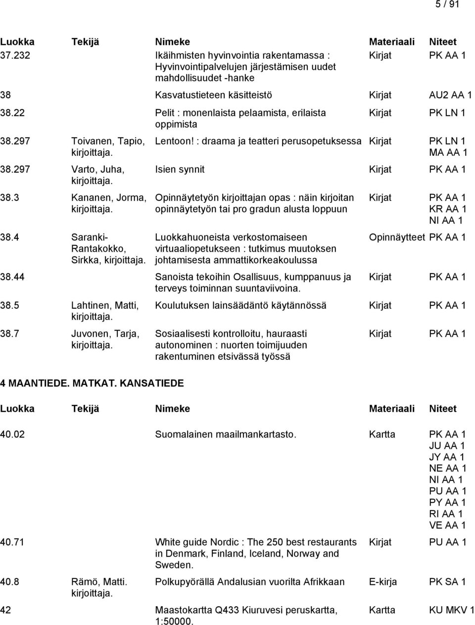 : draama ja teatteri perusopetuksessa Kirjat PK LN 1 Isien synnit Opinnäytetyön kirjoittajan opas : näin kirjoitan opinnäytetyön tai pro gradun alusta loppuun Luokkahuoneista verkostomaiseen