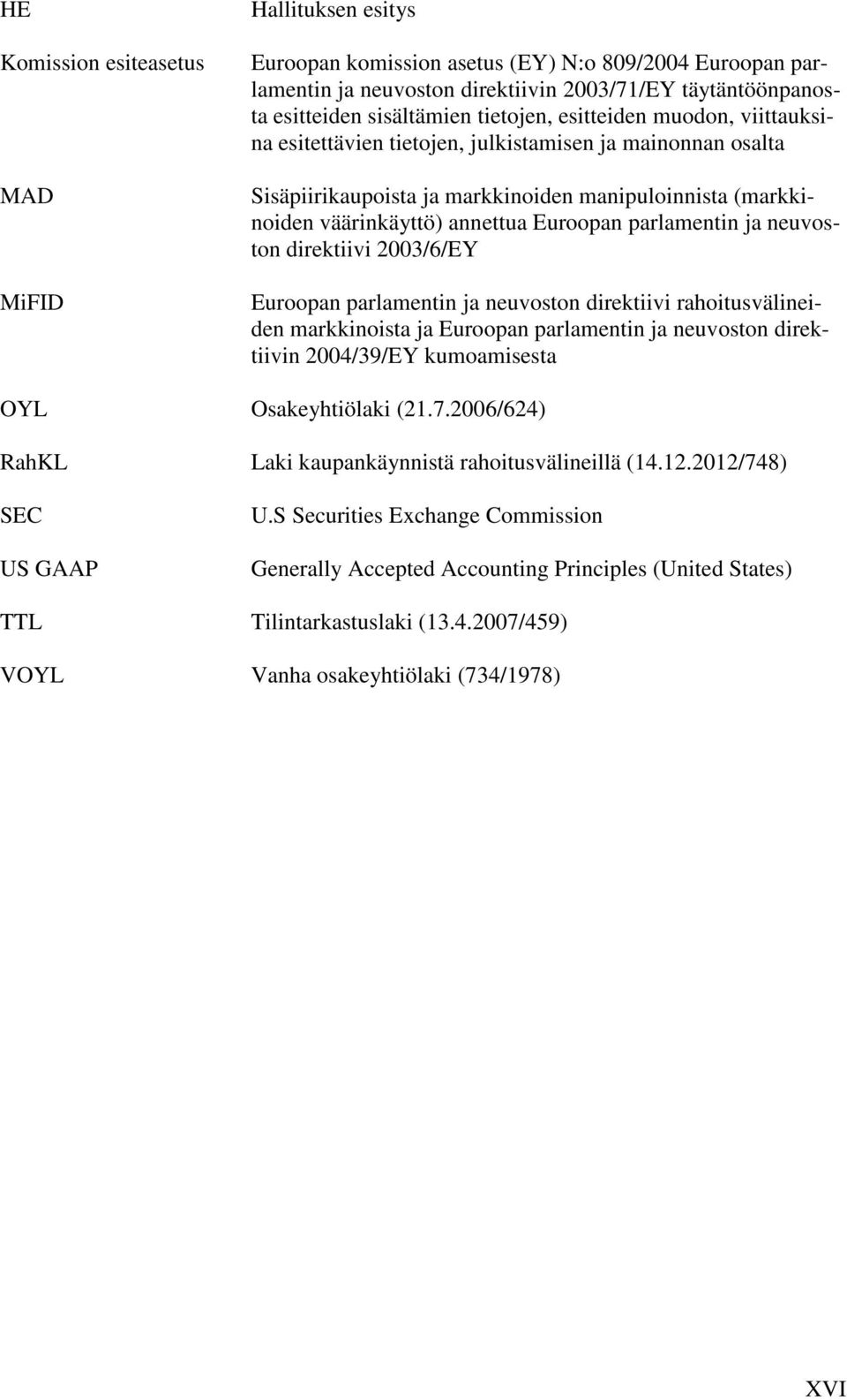 parlamentin ja neuvoston direktiivi 2003/6/EY Euroopan parlamentin ja neuvoston direktiivi rahoitusvälineiden markkinoista ja Euroopan parlamentin ja neuvoston direktiivin 2004/39/EY kumoamisesta OYL