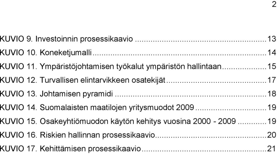 .. 17 KUVIO 13. Johtamisen pyramidi... 18 KUVIO 14. Suomalaisten maatilojen yritysmuodot 2009... 19 KUVIO 15.