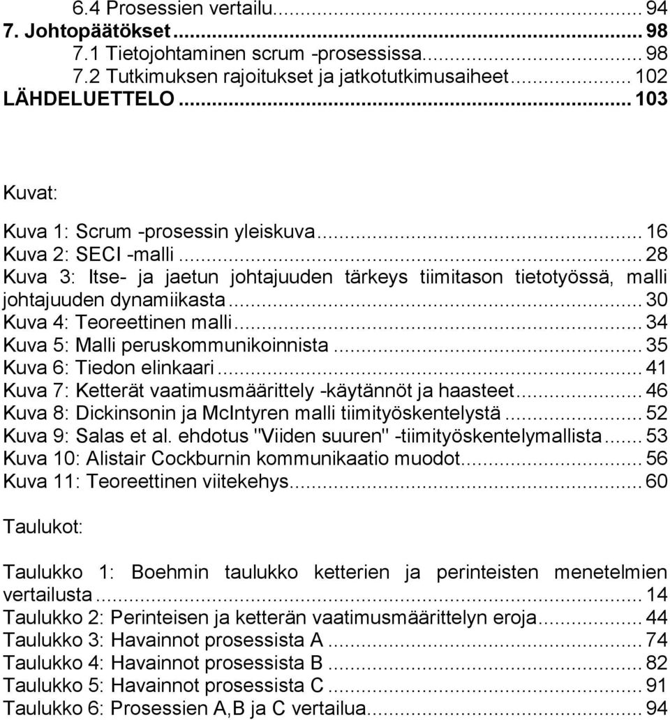 .. 30 Kuva 4: Teoreettinen malli... 34 Kuva 5: Malli peruskommunikoinnista... 35 Kuva 6: Tiedon elinkaari... 41 Kuva 7: Ketterät vaatimusmäärittely -käytännöt ja haasteet.