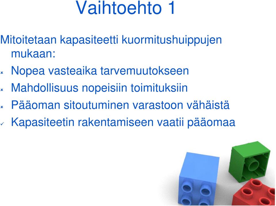 tarvemuutokseen Mahdollisuus nopeisiin toimituksiin