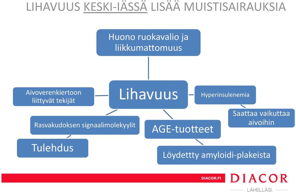 Rasvakudoksen signaalimolekyylit Tulehdus Lihavuus AGE