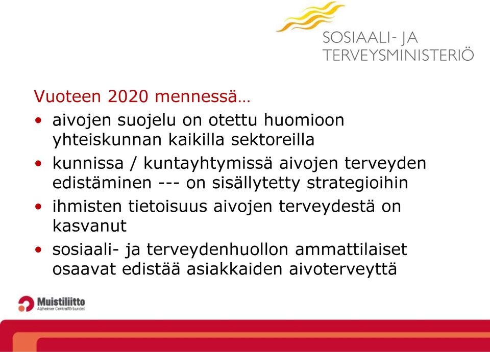 sisällytetty strategioihin ihmisten tietoisuus aivojen terveydestä on kasvanut